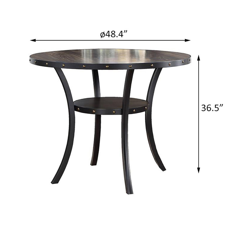 Table ronde avec rangement Gulja, H 36,5 po x L 48,4 po x l 48,4 po