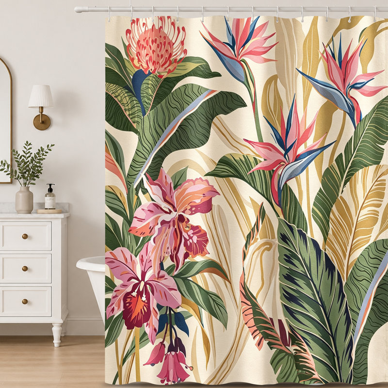 Shower Curtains with Hooks Included