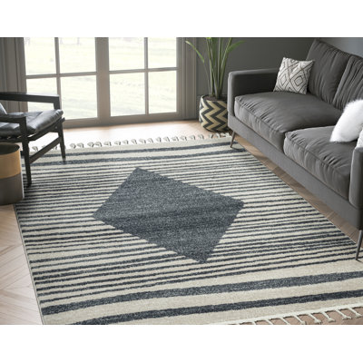 Tapis à motif géométrique crème Galey