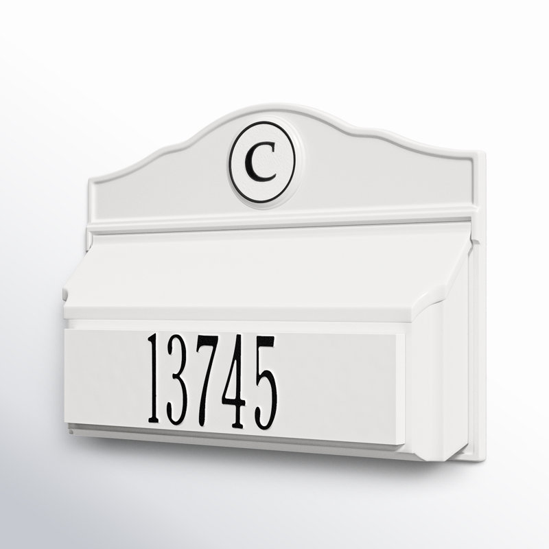Wall Mounted Mailbox, White/Black, Yes