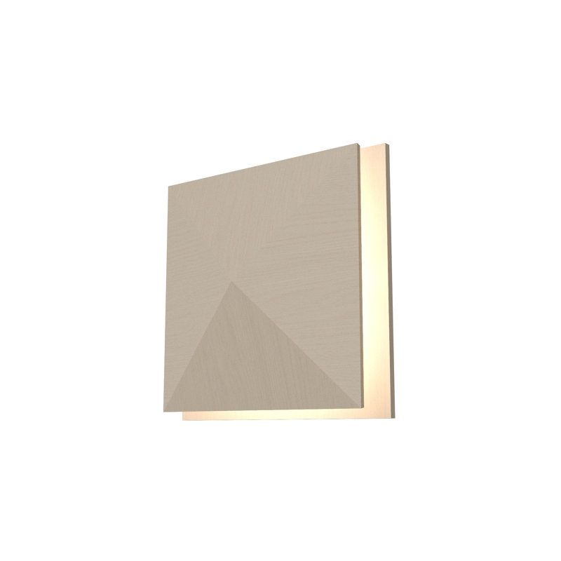 Facetada Manufactured Wood LED Flush Mounted Sconce, Organic Cappuccino