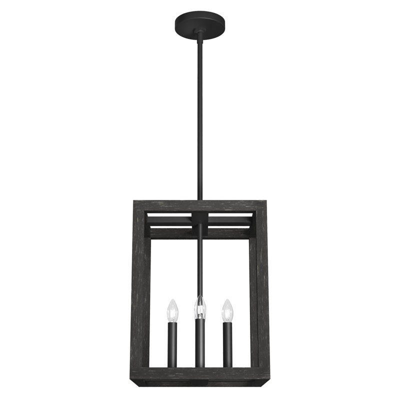 Squire Manor 4 - Light Lantern Rectangle Chandelier, Matte Black, 72" H x 12" W x 12" D