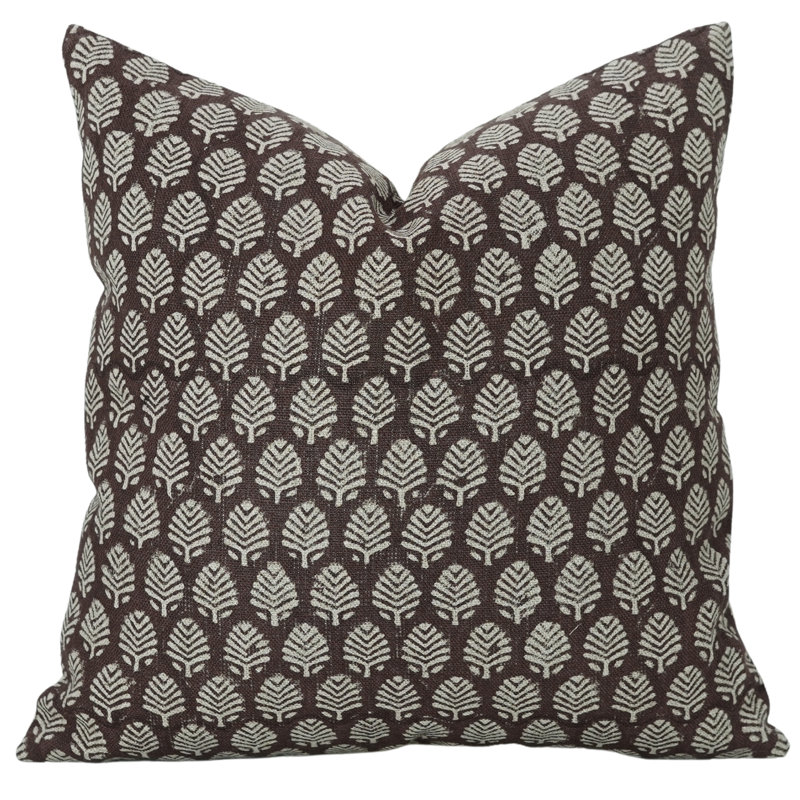 Housse de coussin Fabubline Sangmarmar, 14 po x 14 po, Gris clair, motif floral 1, Carrée