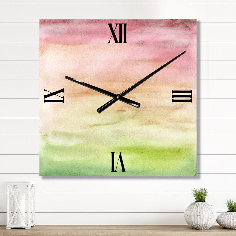 Coucher de soleil abstrait avec horloge murale, Petit