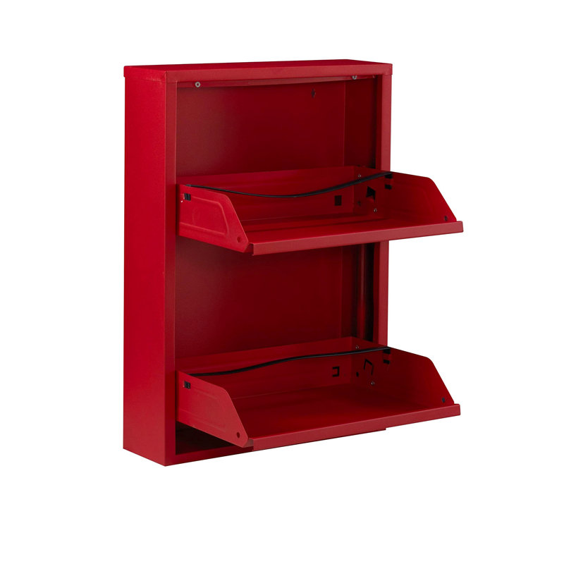 4 Pair Shoe Storage Cabinet, Red