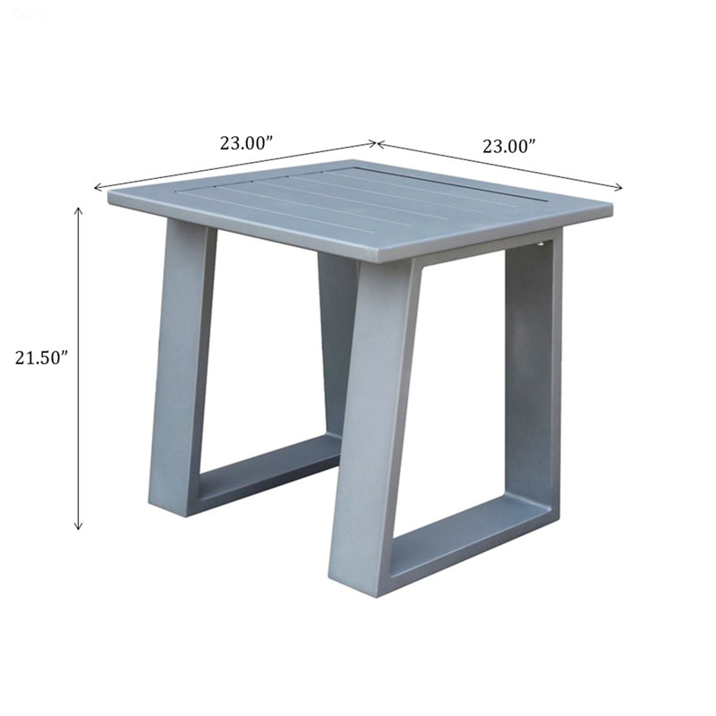 Table de bout d'extérieur carrée, table d'appoint