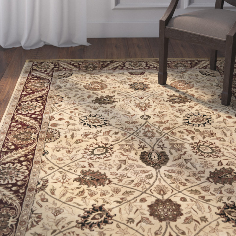 Evie New Zealand Wool Floral Rug, Rectangle 9'6" x 13'6"