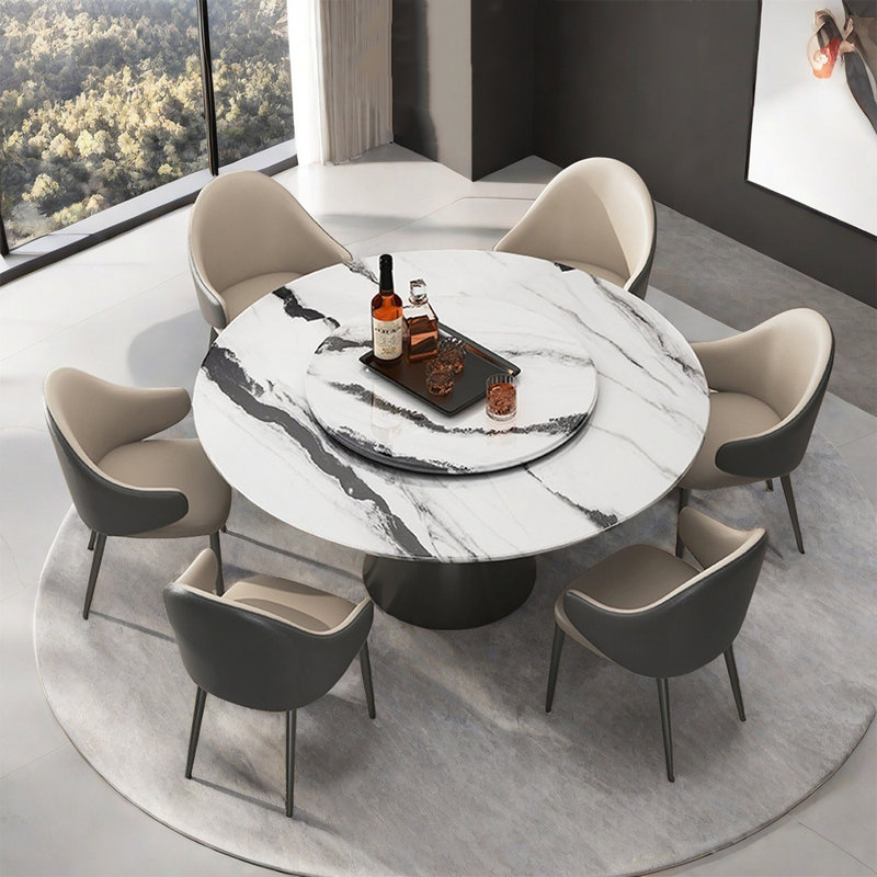 Luxury Simple Marble Round Dining Table Set