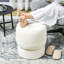 Repose-pieds rond avec repose-pieds en tissu polaire
