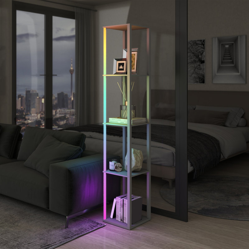163cm Matte LED Column Floor Lamp, Grey