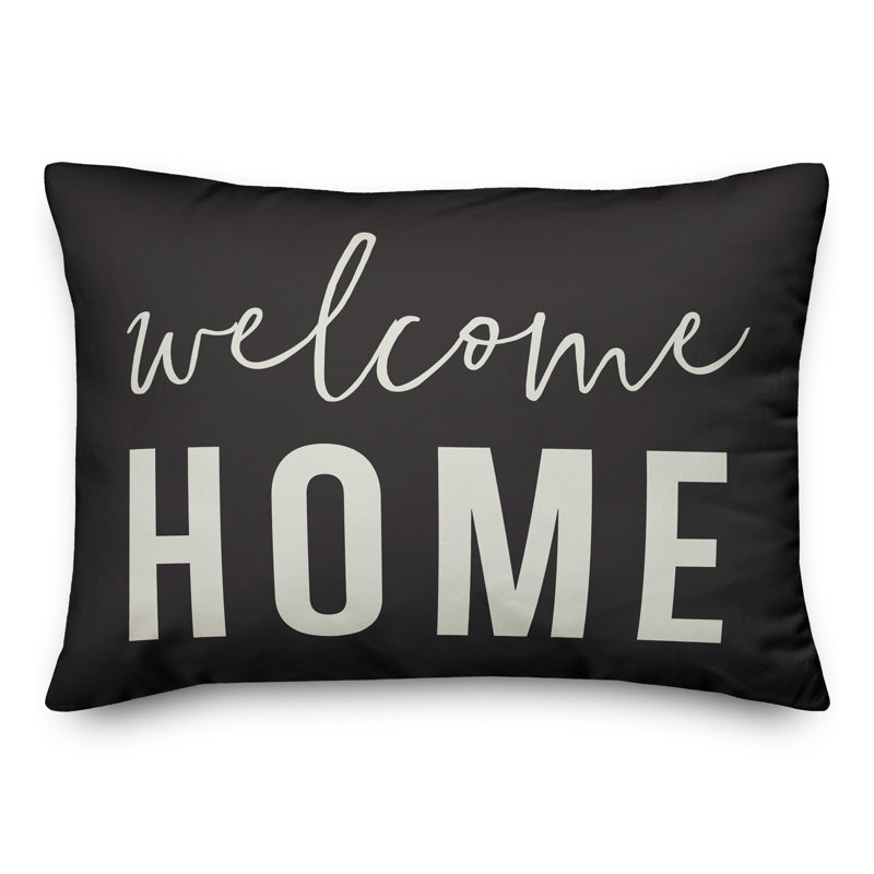 Outdoor Reversible Throw Pillow, Black