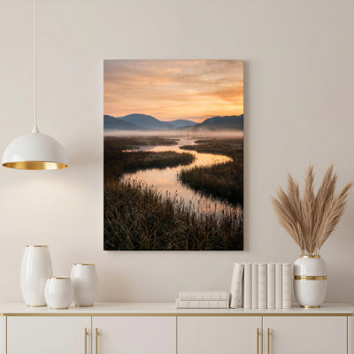 Art mural sur toile Gallery Wrap pour le salon, la chambre à coucher, le bureau ou le vestibule - Décoration murale décorative avec paysage coucher de soleil