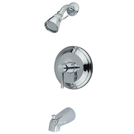 Garniture de robinet de douche et baignoire à pression équilibrée South Beach, Chrome poli