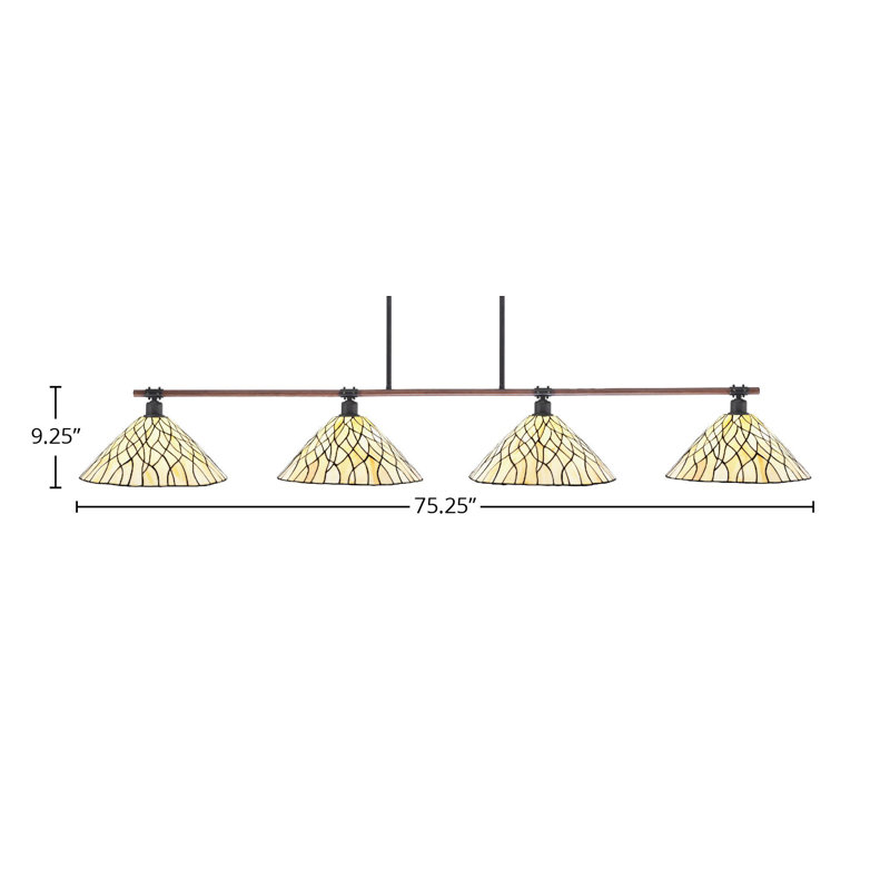 Luminaire suspendu 4 lumières Kaolan