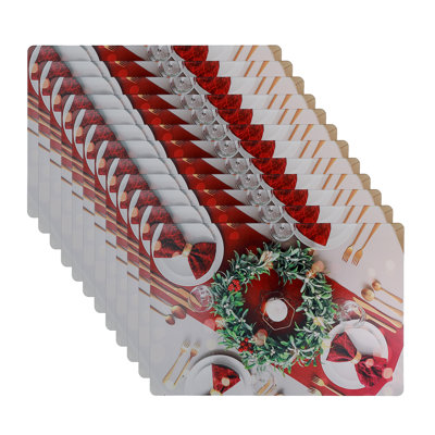 Plastic Placemat (Holiday Dinner) - Set Of 12