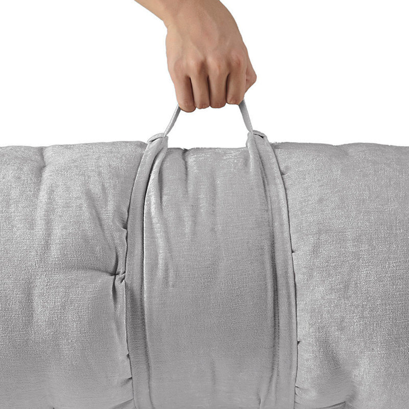 Poly Chenille Lounge Floor Pillow Cushion Grey 27" X 74", Gray, King