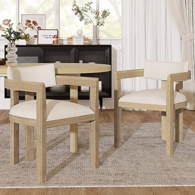 Tufted Linen Upholstered Armchair
