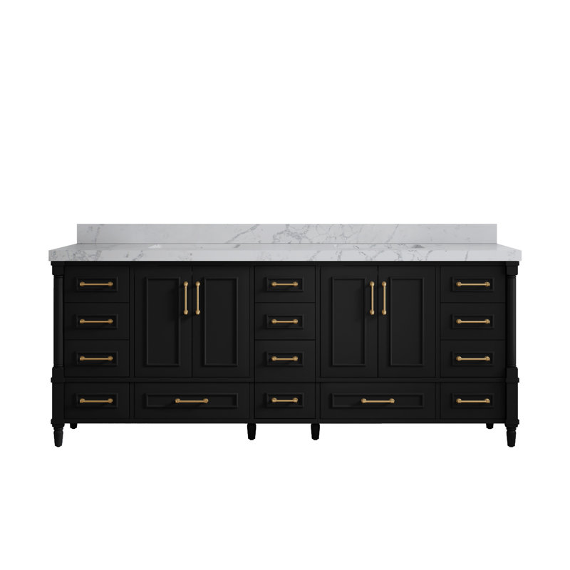 Aberdeen Bathroom Vanity, Venatino, Carrara Marble