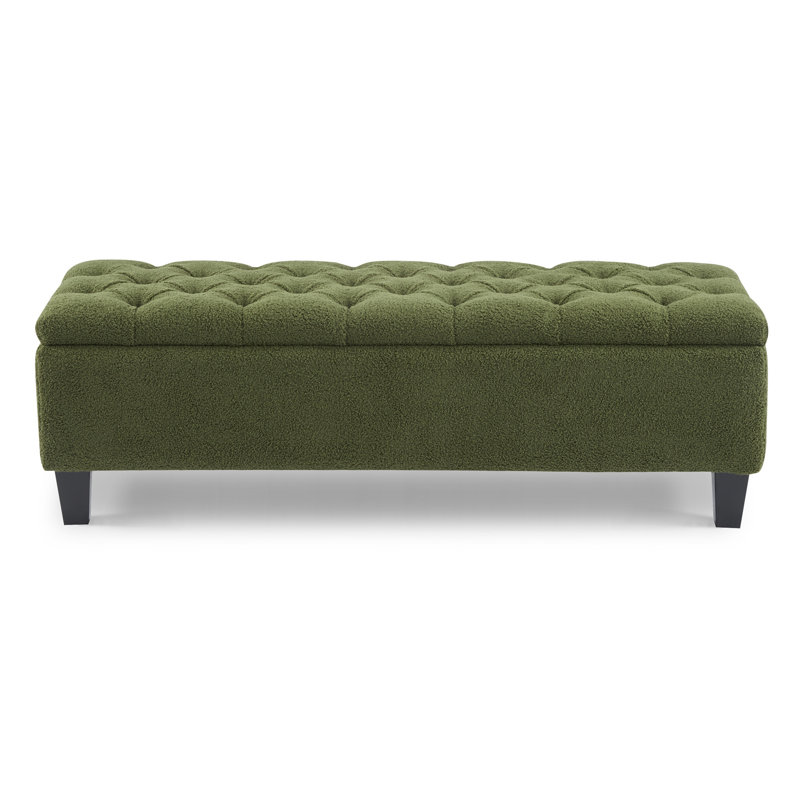 Banc repose-pieds avec rangement, Vert