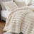3-Piece King  soft Faux Fur Ribbed Comforter Set,Ivory