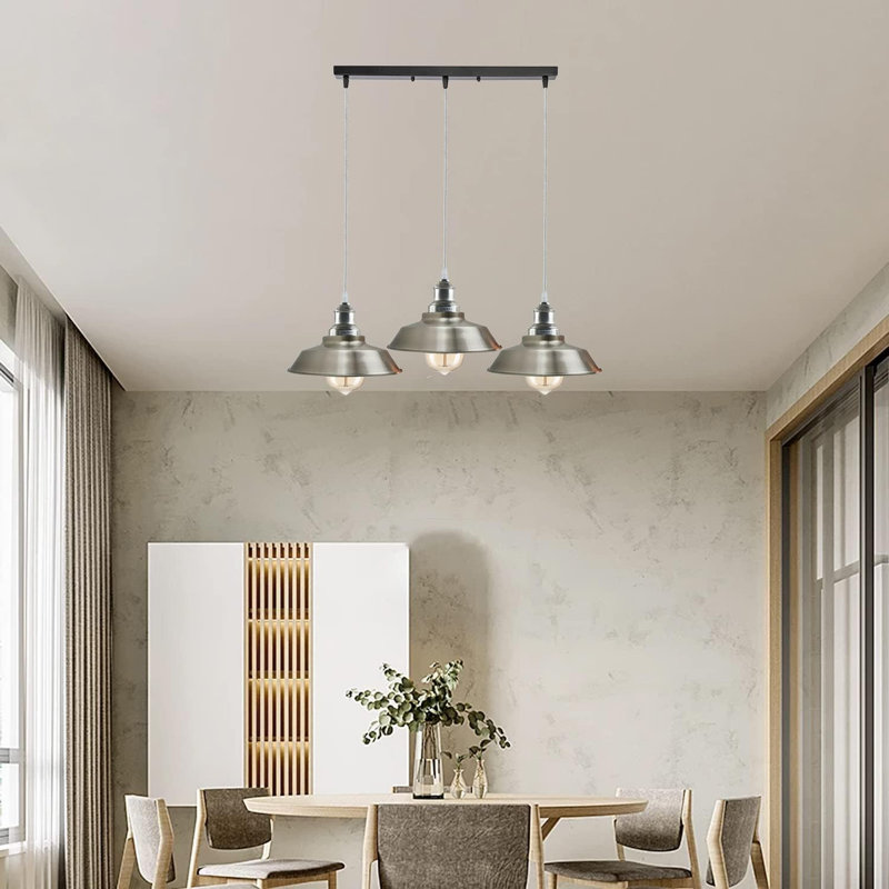 Felty 3‑Head Dome Pendant – Ceiling Light with E27 , Adjustable & Dimmable – Perfect for Kitchen Island, Dining, Bar & Hall