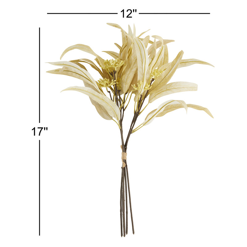 Tige d'eucalyptus à motif floral (ensemble de 12)