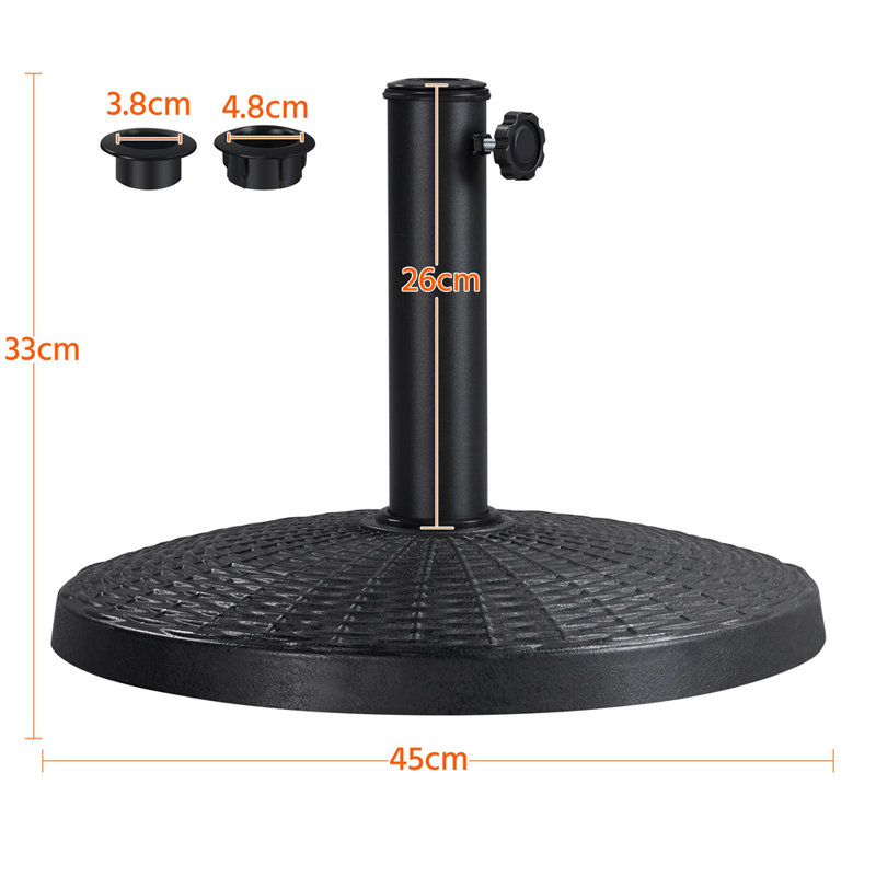 10kg Resin Free Standing Umbrella Base, Black