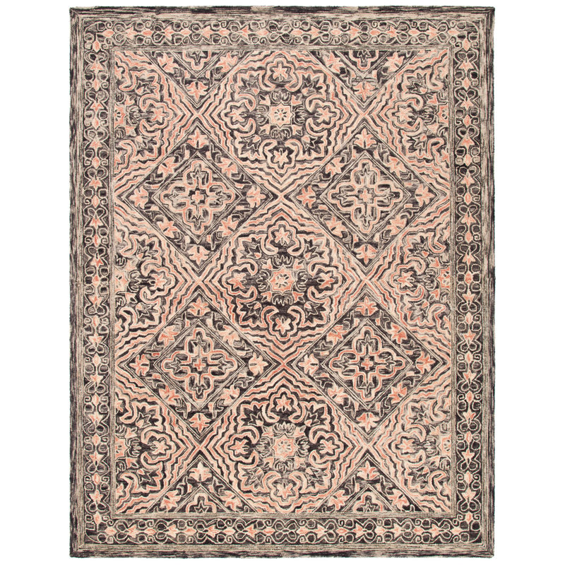 Tapis noir / rouge Rubalcava, Rectangle 8 pi x 10 pi