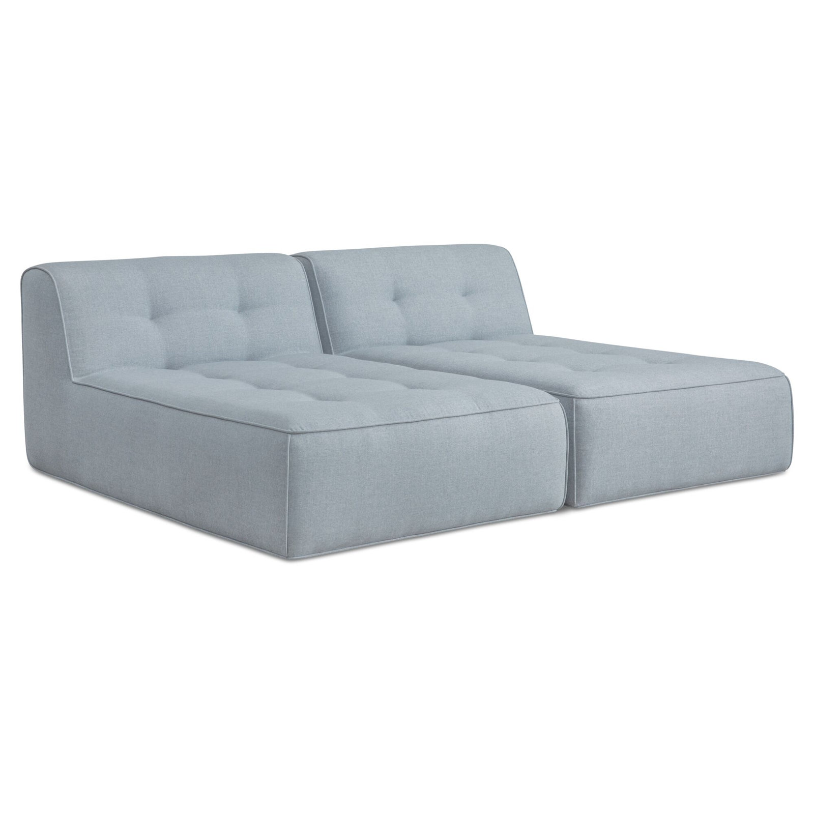 Perrie Outdoor Lounge Brown Stripe, 2 Armless Chairs, Light Blue Polyester