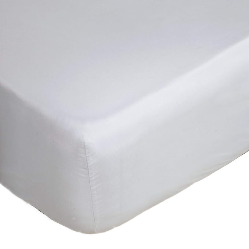 Ensemble de draps-housse pour chambre d'amis 100% coton ALVITO, Blanc, Drap-housse de taille très grand