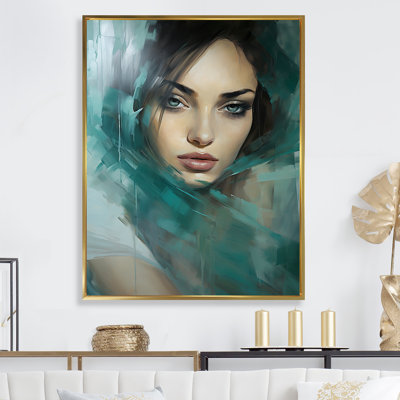 " Woman Portrait Teal Tales "