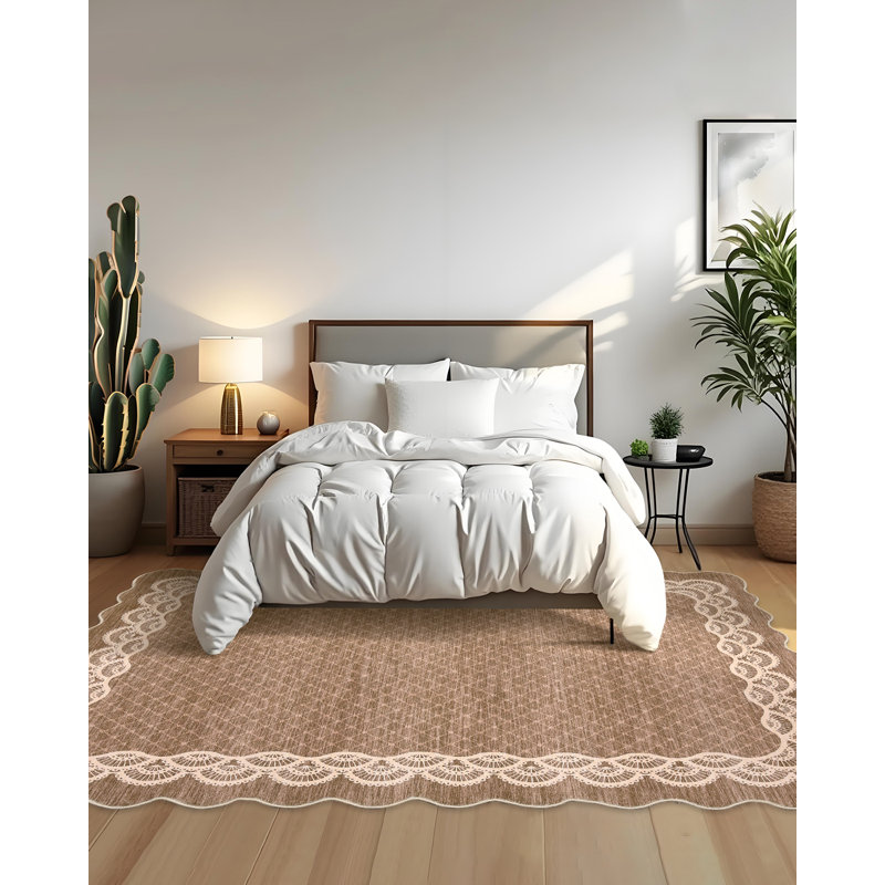 Rectangle Washable Area Rug, Tan, Rectangle 200 x 290 cm