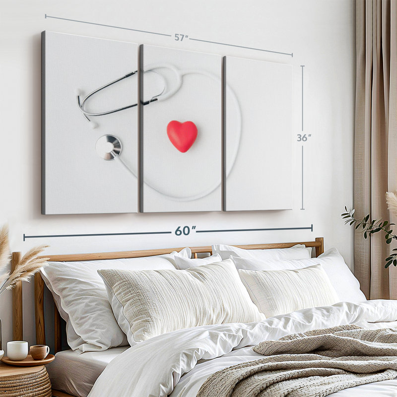 Impression sur toile Heart Heart, H 36 po x l 57 po x P 1,25 po