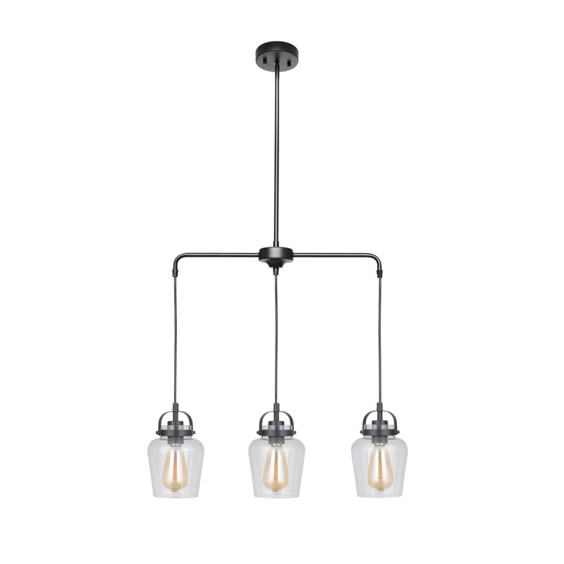 Tribble 3 - Light Kitchen Island Pendant, Flat Black