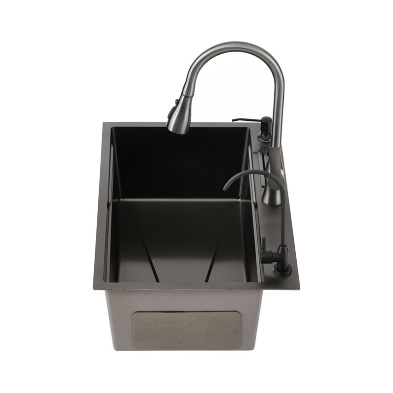Metro Lane 450mm W Single Bowl Stainless Steel Kitchen Sink with 2 Faucet Holes