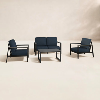 Townsend 4 Piece Sofa Seating Group with Sunbrella Cushions by Birch Lane