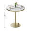Table bistro ronde et moderne 31,5 pouces avec plateau tulipe et plateau en faux marbre, facile à assembler, structure en métal robuste-129930296