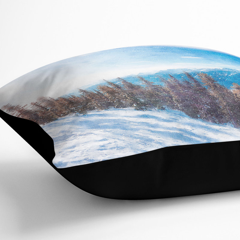 Revelstoke Mountain in Canada Cushion with Filling, Black, 40cm H x 40cm W x 15cm D
