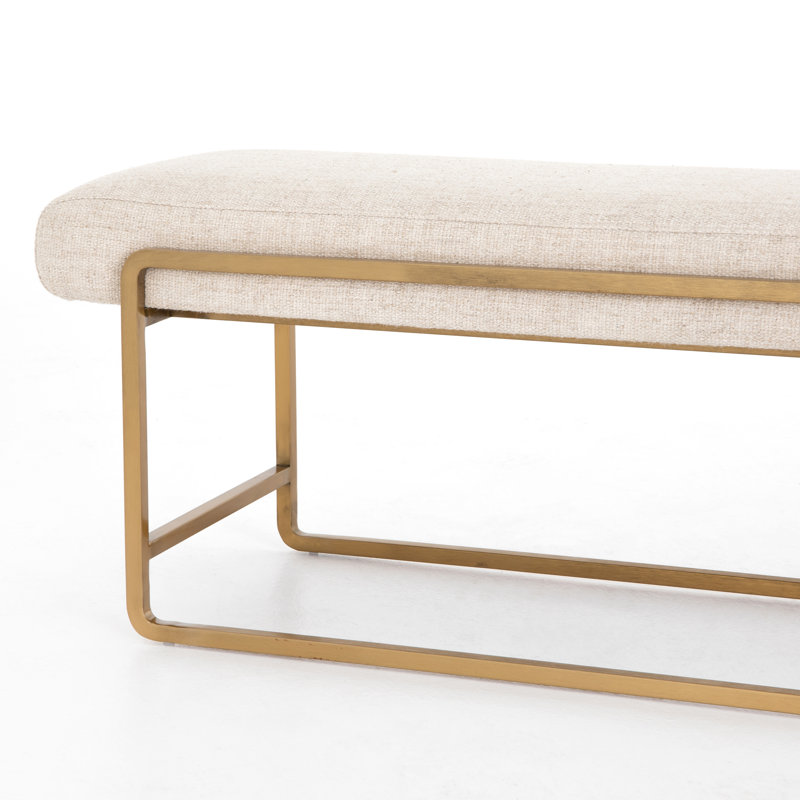 Sled Upholstered Bench, Thames Cream