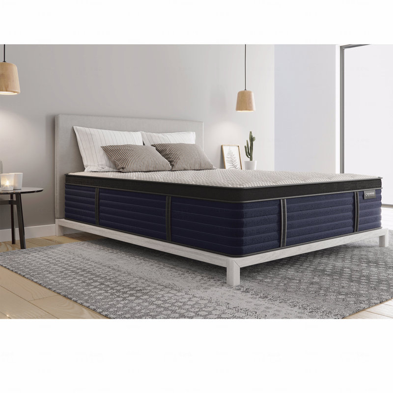 Matelas hybride en latex 14,5 po avec luxueux plateau Euro, Lit double