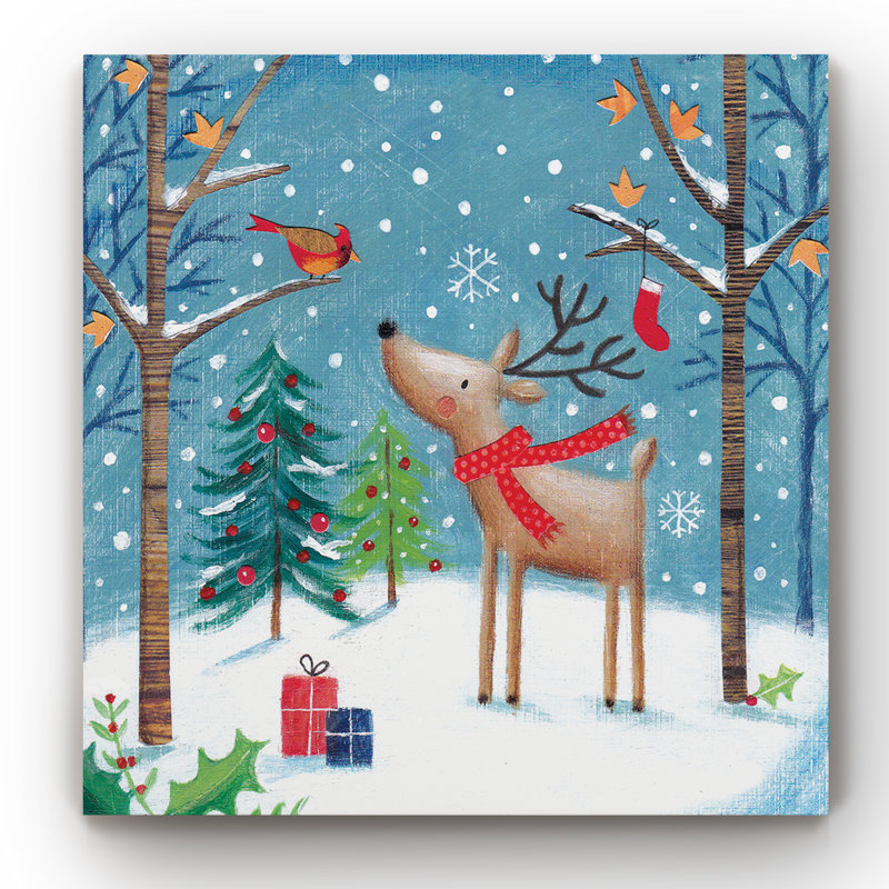 " Merry Christmas Cardinal ", 10" H x 10" W x 1.5" D