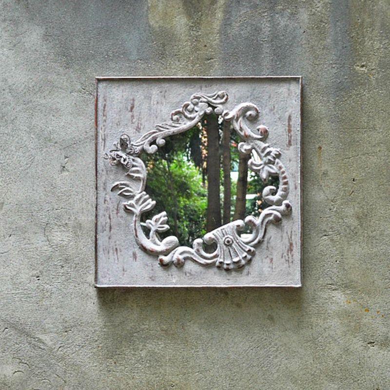 Décoration murale rétro avec miroir en fer