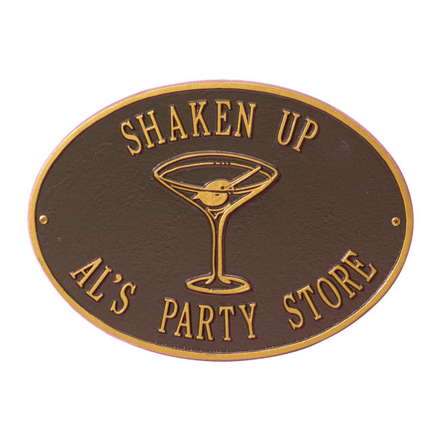 Plaque de jardin Hawthorne Martini, Oui, Cuivre antique