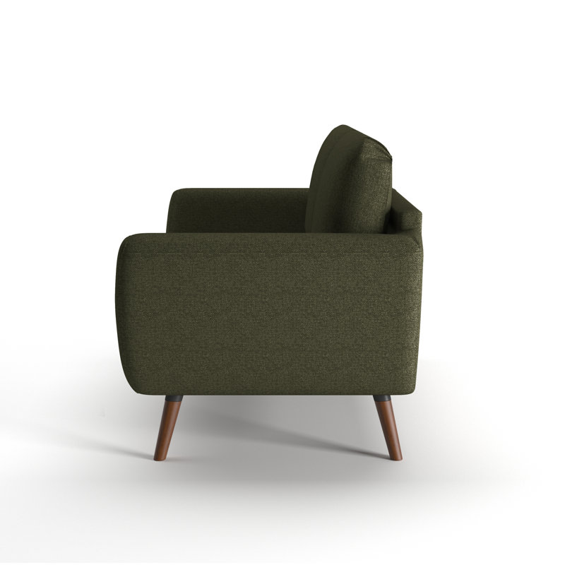 Carolos 58" Round Arms Loveseat, Olive Green
