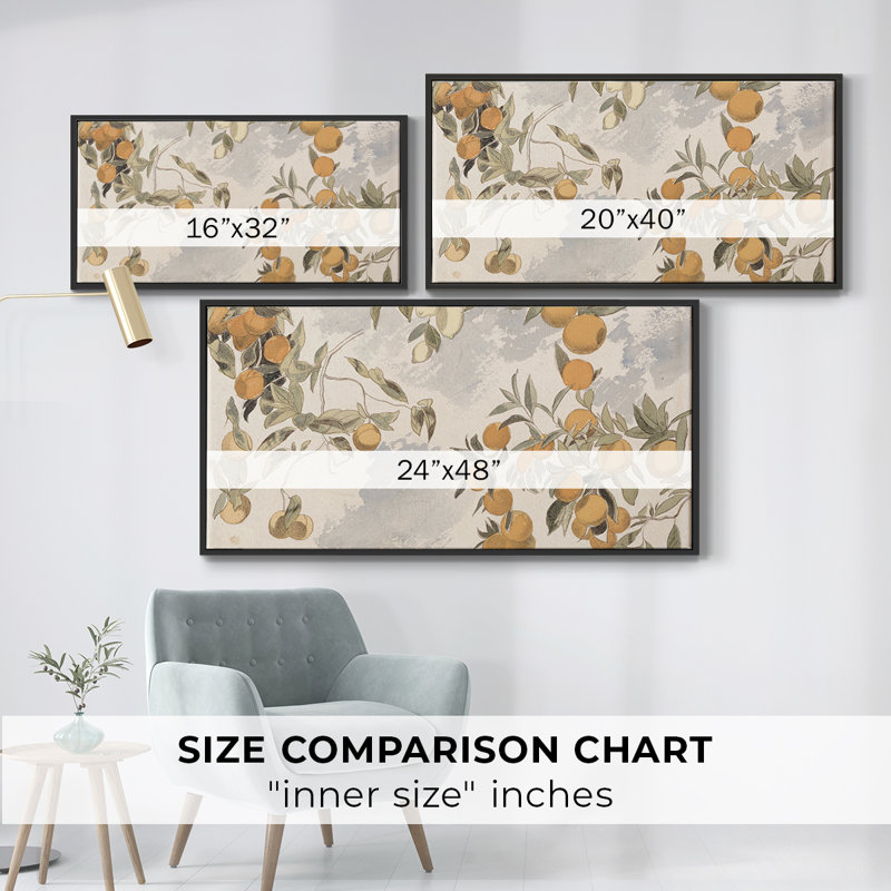 Botanical Series-CDXLIV- Toile tendue avec châssis tendue, prête à être accrochée, Noir, H 21 po x l 41 po