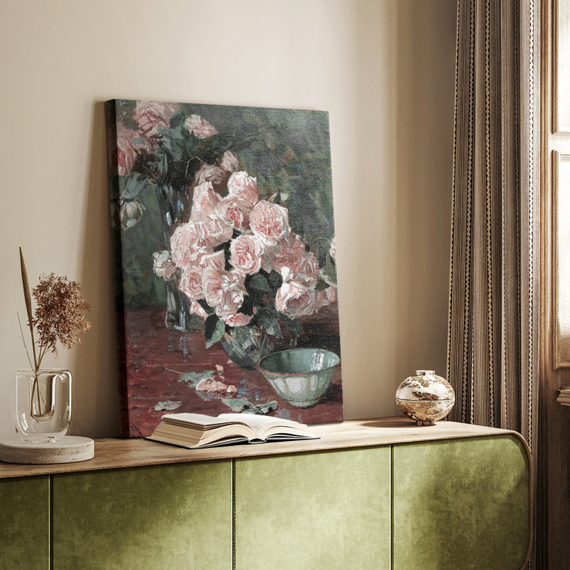 Motif floral rétro CCL XXVI - galerie Cavas, H 18 po x l 12 po