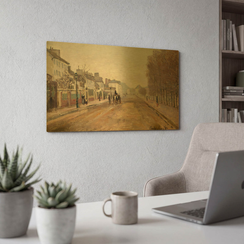 «Boulevard Heloise, Argenteuil» par Claude Monet, art mural en métal doré, 24 po x 12 po, 24 po x 12 po