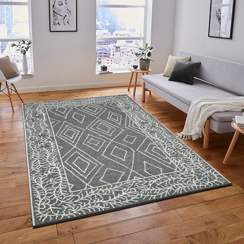 Ahniyla Wool Geometric Indoor Rug, Rectangle 9' x 13'