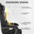 Soontrans Velvet Fabric Gaming Chair with Footrest High Back Ergonomic Gamer Chair with Headrest and Massage Lumbar Cushion Racing Reclining Video Game Chair for Adults, Black-119120656