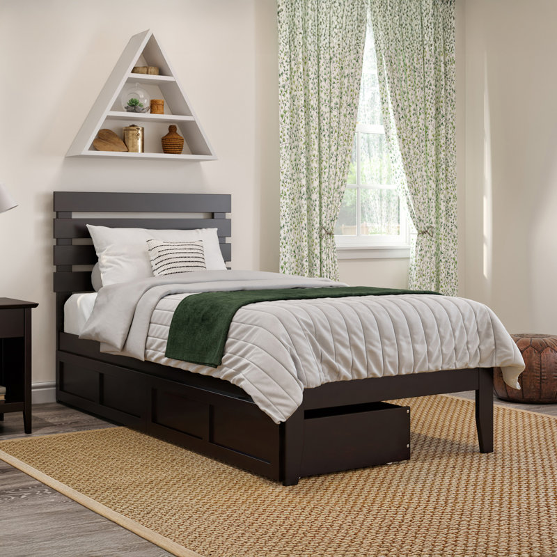 Lit plateforme avec rangement sous le lit Madaket, Grand, Espresso